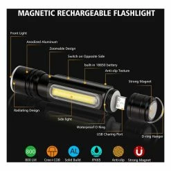 Stockton Magnetic Rechargeable LED Flashlight -Specialty Tools Store RZ 10015501 D V3